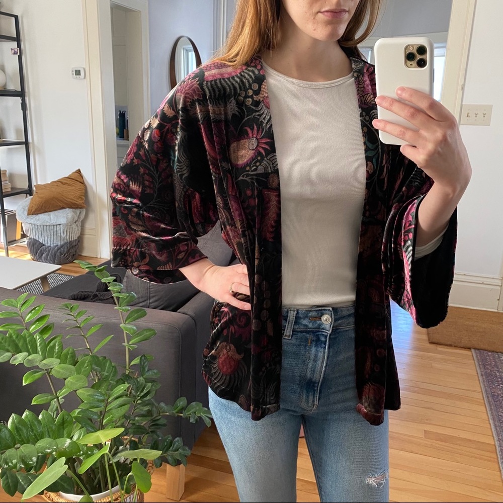 Velvet Kimono Cardigan